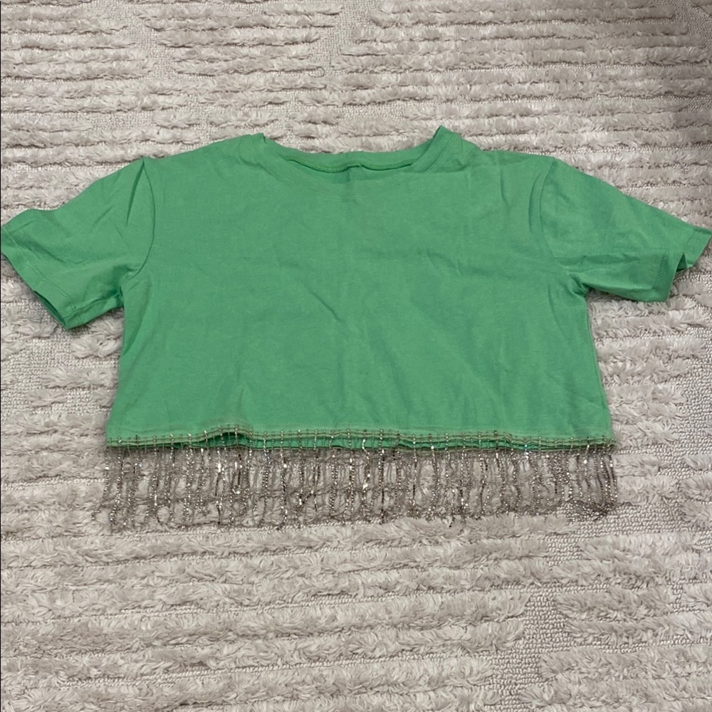 Brazil Green Fringe Top